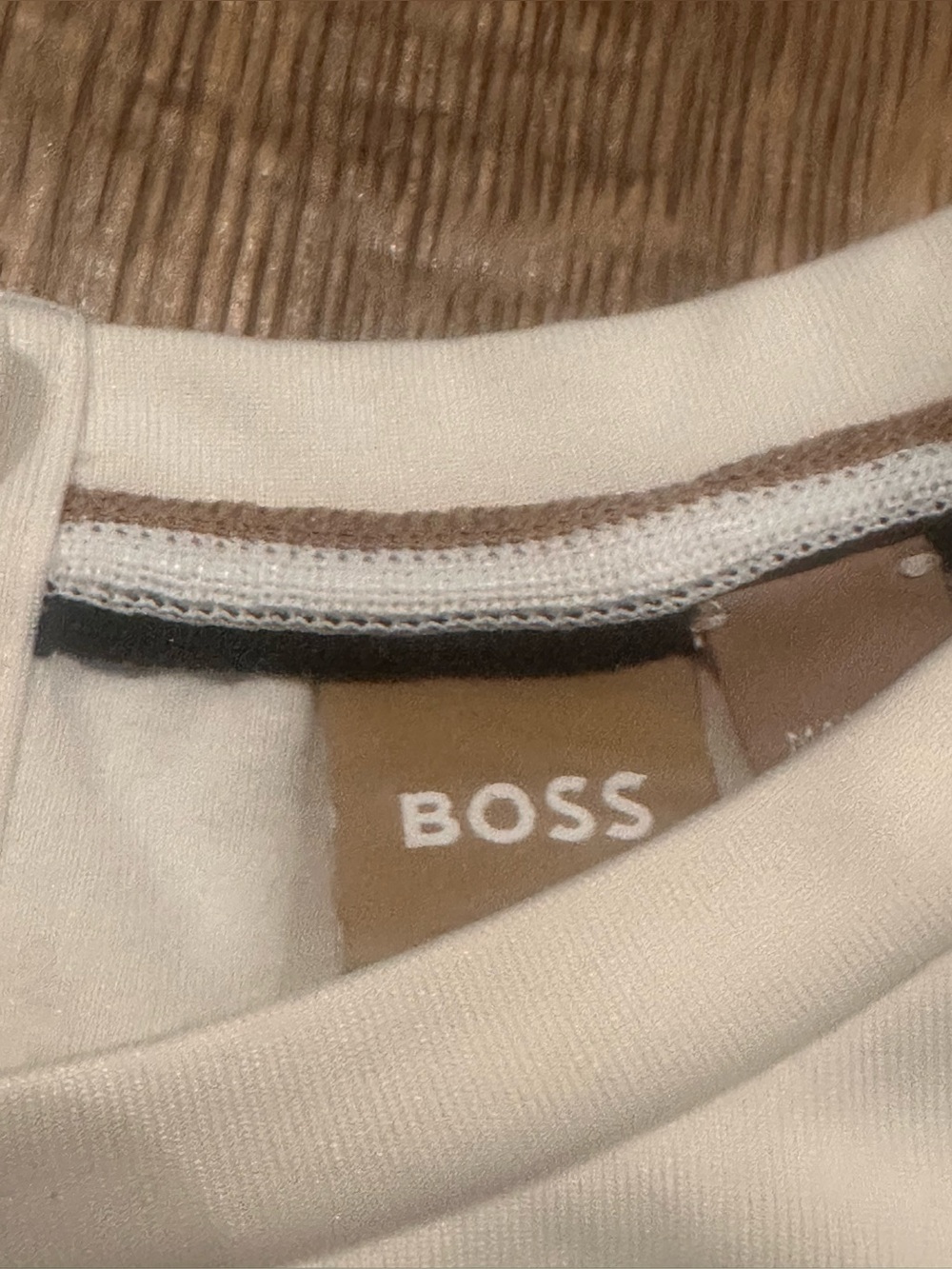 BOSS Cream and Neckline Logo Beautiful top - Picture 2 of 15